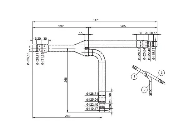 CZ-P680PH2BM Kit de connexion groupe extérieur 2 voies (68 kW)