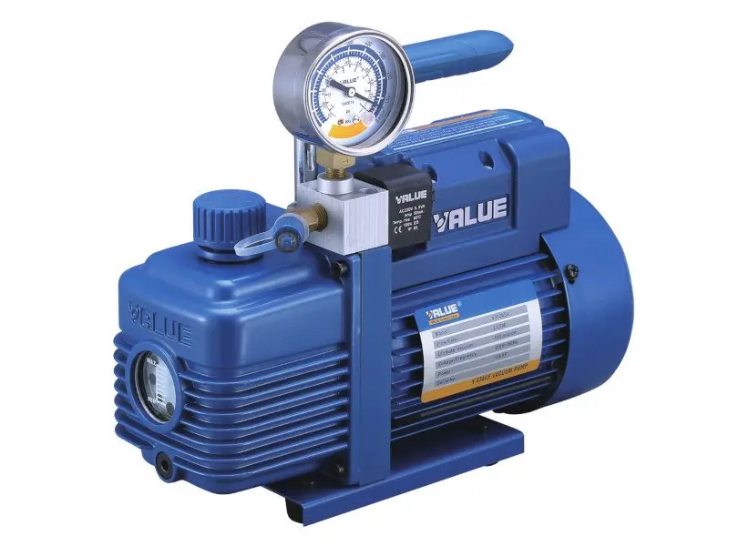 TF-VI215SV Pompe à vide 42 L/min 1/5 HP avec vacuomètre et électrovanne, compatible R32, R1234yf