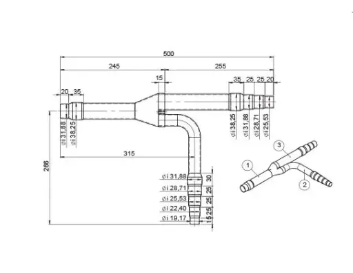 [CZ-P1350PH2BM] CZ-P1350PH2BM Kit de connexion groupe extérieur 2 voies (68 kW to 135 kW)