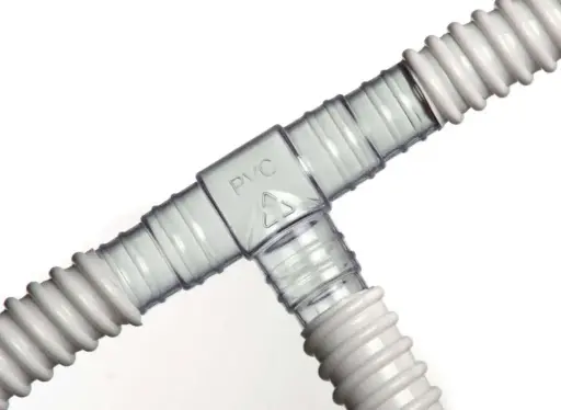 [0025GT] T PVC transparent pour tube d'évacuation de condensat diamètre 16, 18 et 20