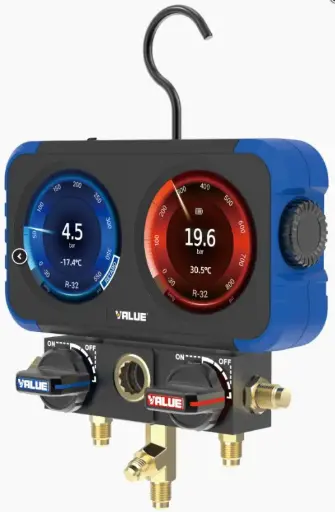 [TF-VRM2-X] TF-VRM2-X Manomètre électronique avec écran couleur & interface HD graphique 2 voies tous fluides coffret classe 0,4 - batterie lithium