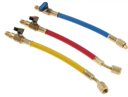 [TF-FRJBV14C-V] TF-FRJBV14C-V Flexibles de charge 15 cm (x3) avec vannes (RJB : 1/4"-1/4")