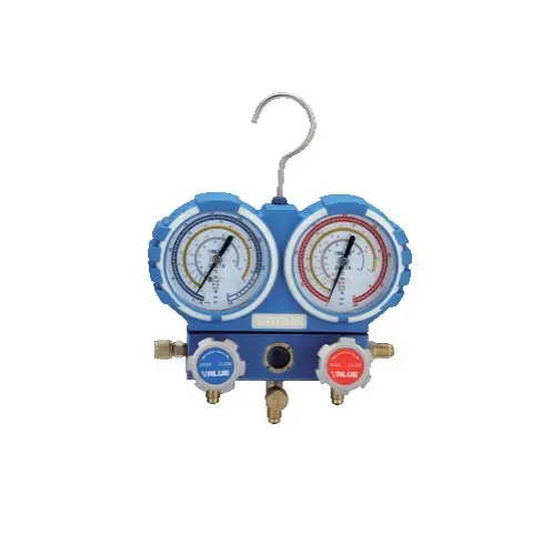 [TF-VMG2-R448A] TF-VMG2-R448A Manomètre 2 voies en coffret (R134a, R404A, R448A, R452A) avec 3 flexibles 1,5 m