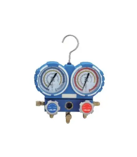 [TF-VMG2-R410AA-FL] TF-VMG2-R410AA-FL Manomètre 2 voies en coffret (R22, R134a, R407C & R410A) avec 3 flexibles 1,5m et 2 adaptateurs 5/16