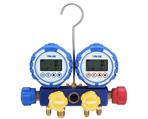 [TF-VDG-4-S1] TF-VDG-4-S1 Manomètre électronique 4 voies en coffret avec 3 x flexibles 1/4"- 5/16" et flexible de charge 3/8"